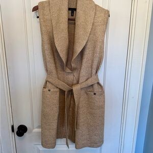 White House Black Market Tan Cardigan Vest